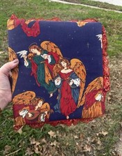 Vintage Padded Angel Red/blue Binder Photo Album W/lace 12 x 10