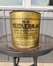 RARE H.C. HECKERMAN P-Nut Peanut Butter Tin Advertising Can 10lb Bedford Co PA