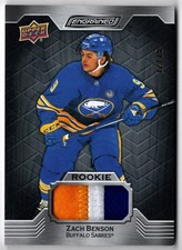 2023-24 UD Engrained Ebony Premium Memorabilia Patch ZACH BENSON 123 #/15 Sabres