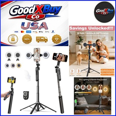Auto Face Tracking Tripod with Ring Light 71'' for iPhone/Camera Live Streaming