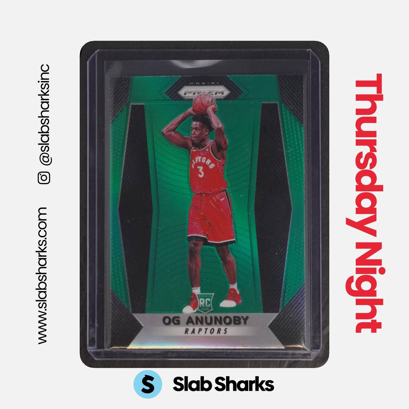 2017 PANINI PRIZM - GREEN PRIZM ROOKIE OG ANUNOBY #38