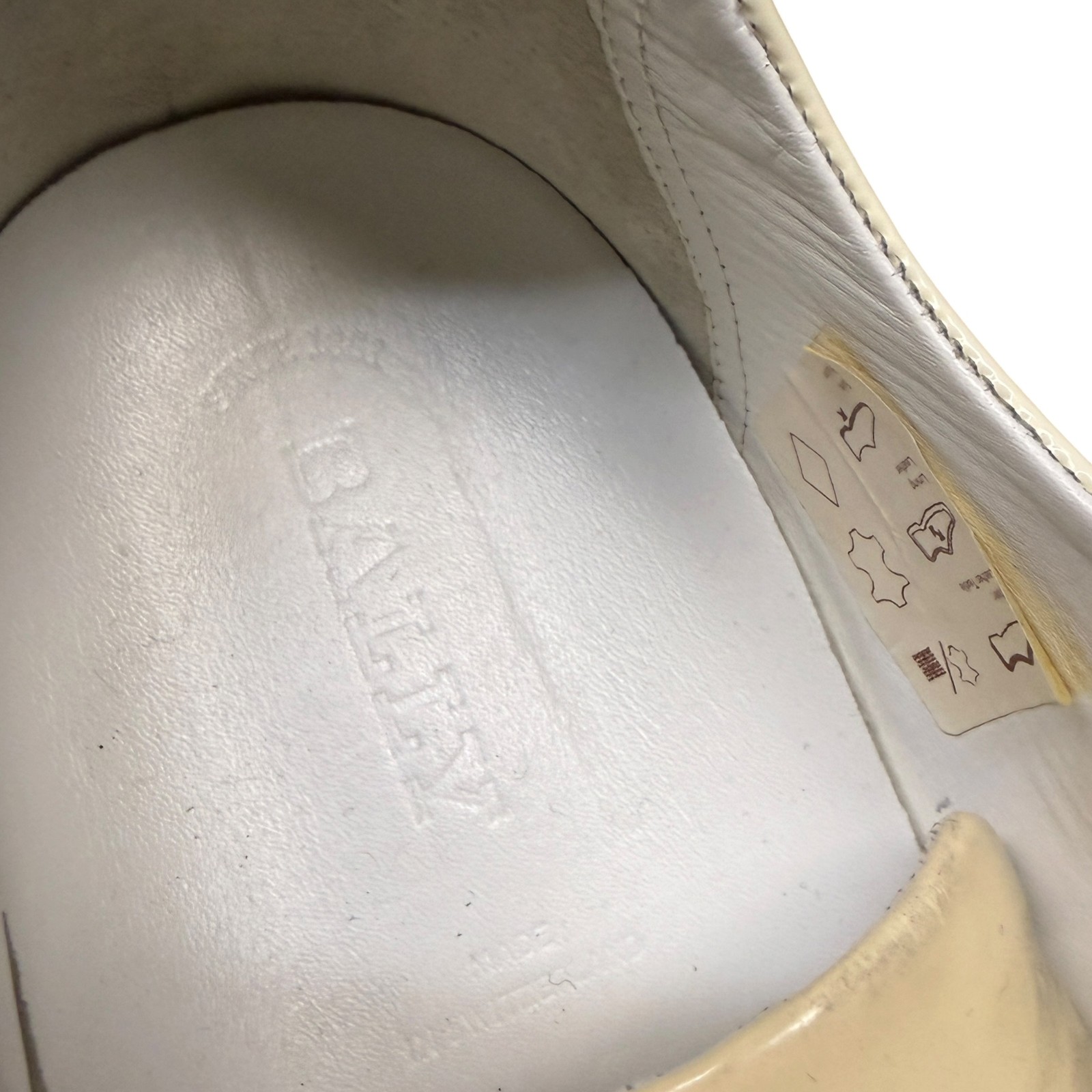 Bally White Patent Leather Men's 11 Cursive Logo Spellout Sneakers Luxury Rare image 9