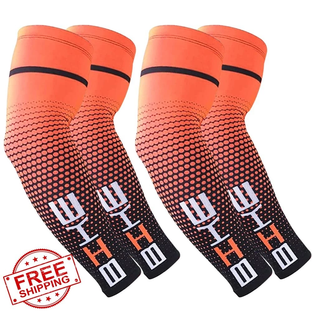 Bacophy Orange XL Arm Sleeves UV Sunblock Cooling