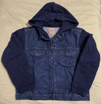 GAP Men's Large Icon Denim Hoodie Jacket | Dark Indigo NWT