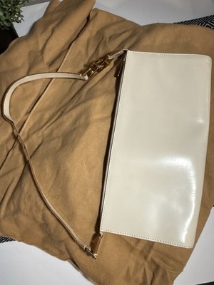 Salvatore Ferragamo Cream Leather Shoulder Bag 