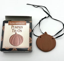 Longaberger Pumpkin Tie On Orange Ceramic New