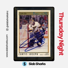 1991 O-PEE-CHEE PREMIER #165 CURTIS JOSEPH IP AUTO