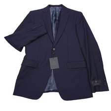 John Varvatos Bleecker Suit Jacket Mens 38R Blue Melange Reda Wool Super 110s