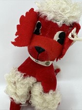 VTG Red Poodle Plush Puppy Dog Dakin Dream Pets Japan 1960s Sawdust Stuffed
