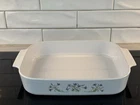 Vintage Pyrex A-21-B 2.5 Qt Baking Dish Blue Floral 12 1/4” x 10 1/2” USA
