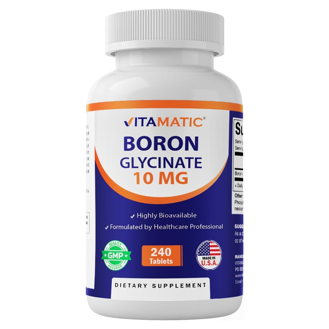 Vitamatic Chelated Boron (as Glycinate) 10mg 240 Tablets - Supports Hormone