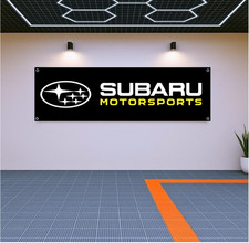 Subaru Motorsport Flag Banner 71x24 In Garage Wall Decor Racing Fan Gift