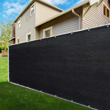 ShadeMart 4'x10' Black Fence Privacy Screen Heavy Duty 170 GSM Mesh Net 90% Bloc