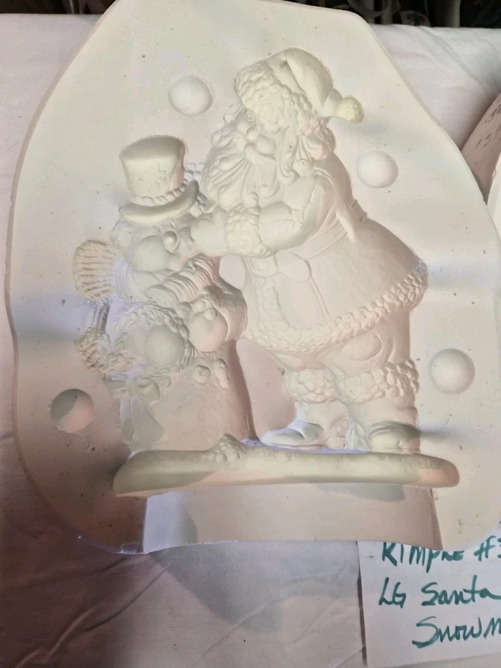 Molde de cerâmica RARO Kimple 3101 Papai Noel grande com boneco de neve Natal fundição deslizante - Imagem 2 de 4