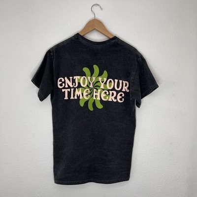 PACSUN Enjoy Your Time T-Shirt Mens Size Small Washed Black EUC