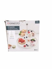 Etagere 3 stöckig weiß Porzellan Servierplatte Rund Ohne Deko