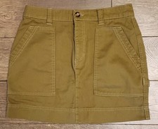 Old Navy Womens Denim Cargo Utility Skirt Size 6 Green Olive 100 Cotton Twill