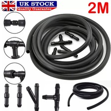 Black Rubber Windscreen Wiper Washer Jet Tube Pipe Hose 200cm with connectors UK