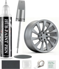 Full Matte Gray Rim Repair Kit, Wheel Paint and Rim Paint Touch up Pen for Curb