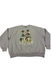 Vtg 96 Womens Christmas Holiday Crewneck Sweatshirt Angel Snowman XXL B Wear