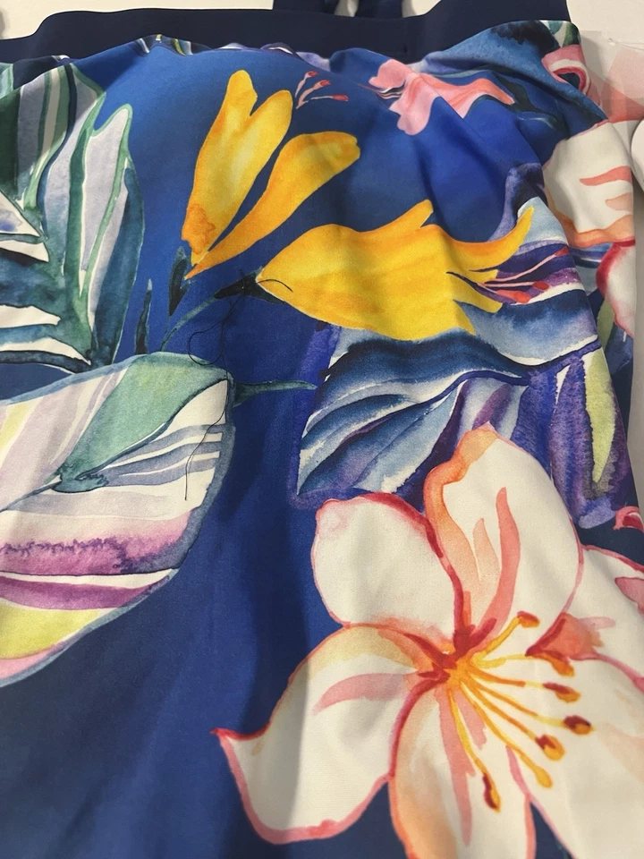 NWT Maxine Of Hollywood Tankini Top Women’s Size 16  Floral Multicolored Blouson - Image 3 of 4