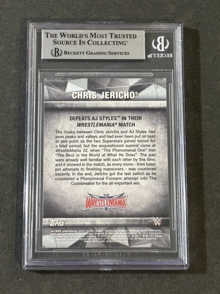 CHRIS JERICHO 2017 TOPPS WWE ROAD TO WRESTLEMANIA SIGNED AUTOGRAPHED CARD BAS - Image 2 of 2