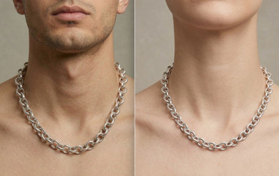GUC Tiffany & Co 925 Unisex Sterling Silver Heavy Rolo Chain Necklace 9.5mm Y2K
