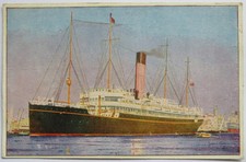 Vintage Shipping Postcard of "Bibby Line"& S.S. Lancashire