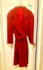 Webster Zeidler & Zeidler, Vintage, 100% Wool, Burgundy Trench Coat, Women's 42