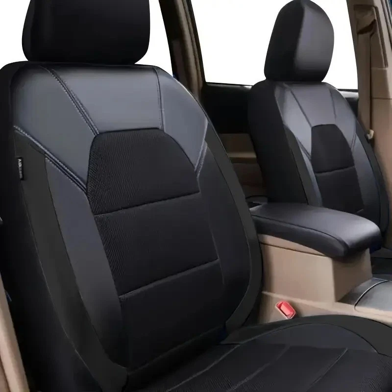 Juego completo de funda de asiento para todos Mercedes Benz 5 asientos imitación cuero lujo negro Foto 4 de 4