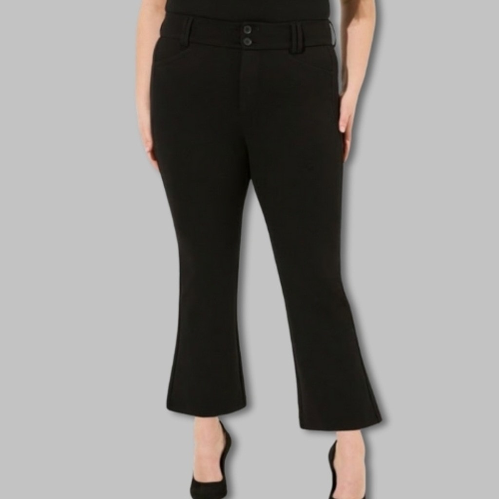 Studio by Torrid Luxe Ponte High Rise Trouser Pants Kick Boot Black Women's 18R
