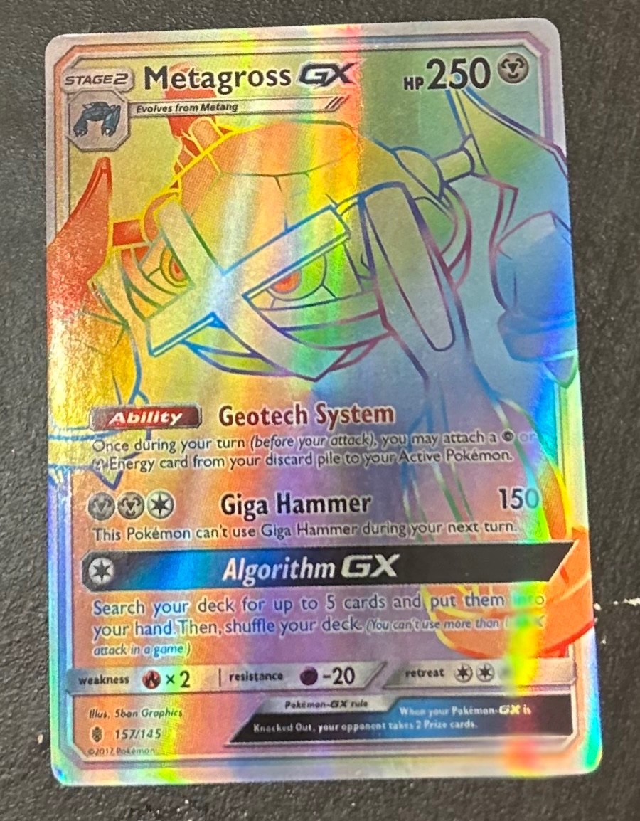 Metagross GX Secret Rare SM Guardians Rising 157/145 HOLO NEAR MINT CONDITION