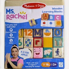 Melissa  Doug, Ms. Rachel Letter Number and Picture Wooden Learning Blocks, NEW
