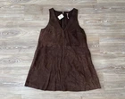 Free People Mini Dress Brown Real Suede A-Line M / UK 12-14 - BNWT