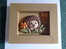 Vintage Thun Quadro Quadretto Legno Riccio Fiore Sole Fuori Produzione (NO orso)