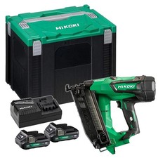 Hikoki NT1865DMBJYZ 18V Brushless 16G Angled Finish Nailer Kit 2 x 2Ah Battery