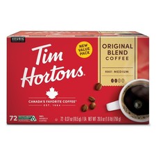 Tim Hortons Original Blend Medium Roast K-Cup Coffee Pods for Keurig Brewers, 72
