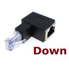 1Pc 90  Down RJ45 Cat 5e Male to Female Lan Ethernet Network Extension Adapter