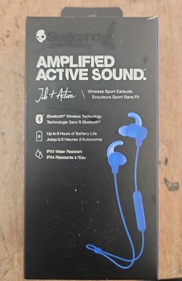 Skullcandy Jib + Active Sports Bluetooth Earbuds IPX4 Blue New