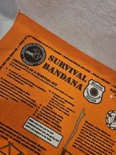 Survival Bandana Michigan DNR Blaze Orange Emergency First Aid Scarf Hik...