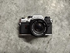 Olympus OM-10 35mm SLR Film Camera With Zuiko 50mm f1.8 Lens Black