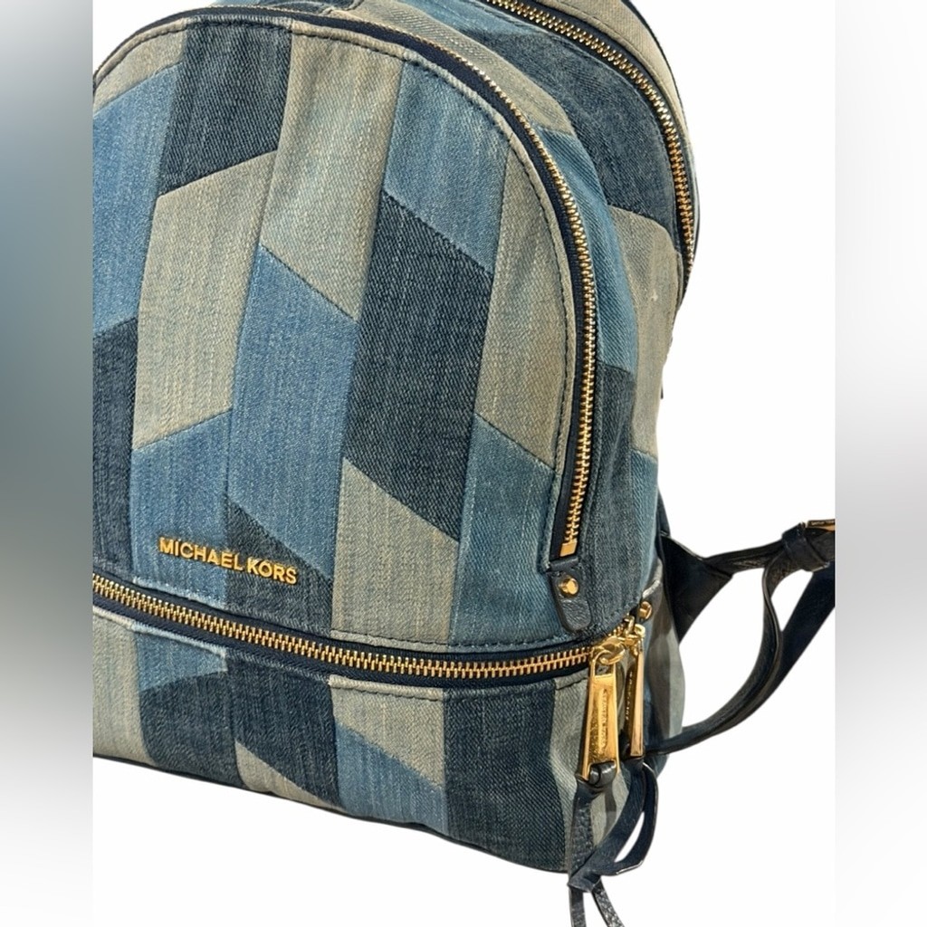Michael Kors Denim Patchwork Backpack - image 4