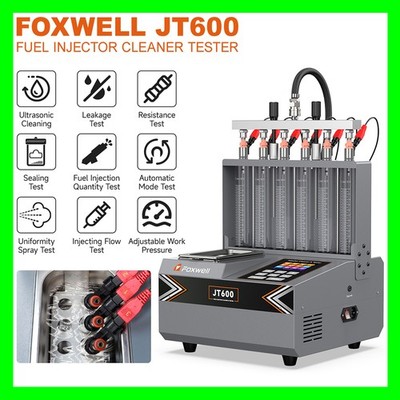 Petrol Car Motorcycle Fuel Injector Cleaner Tester Cleaning Machine 6-Cylinder