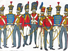 Vintage 50/60er David Whitehead and Sons Barkcloth "Napoleonic Soldiers" Stoff