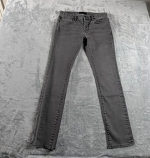 John Varvatos Jeans Mens 32x30 Gray Bowery Slim Straight Stretch Denim READ