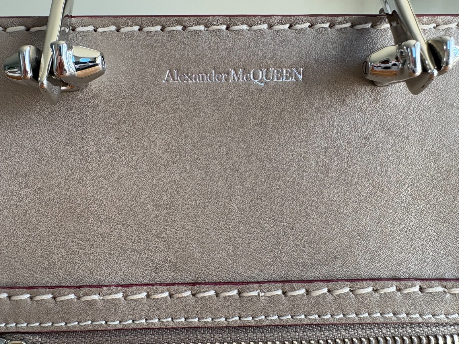 Alexander McQueen The Short Story Khaki Calfskin Leather Crossbody image 4