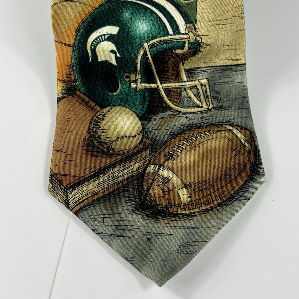 Eagles Wings Silk Neck Tie MSU Spartans Football Sports Graphic Print - Image 2 of 4