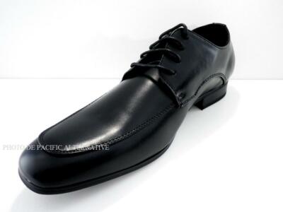 Chaussures Homme Costume Mariage Taille 40 Noir Cuir - Richelieu, Neuves (occasion)