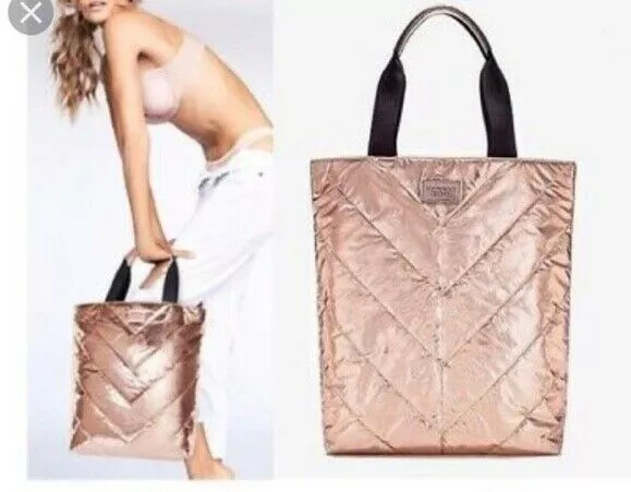 Victoria’s Secret Rose Gold Travel SHOPPING Tote Shoulder Bag