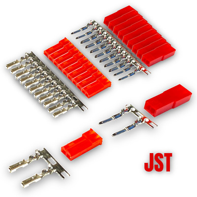 10 Paar JST 2Pin Stecker Buchse Male Female 7,4v Lipo Akku Krimpen Crimp Set Bec